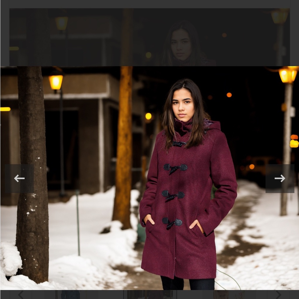 Mia Melon Waterproof Wool Dana Coat in Oxblood Red - XS